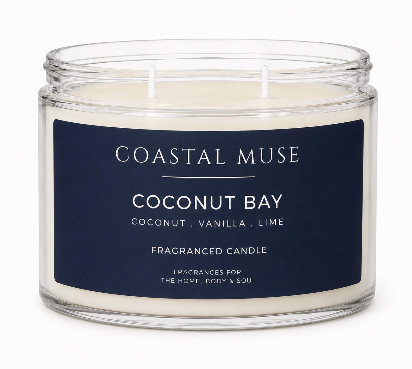 Coastal Muse 50cl Double wick candle in Coconut Bay scent