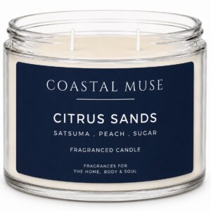 Coastal Muse 50cl Double wick candle in Citrus Sands fragrance